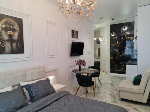 Posezení v ubytování PEARL by the sea Новые апартаменты в Аркадии