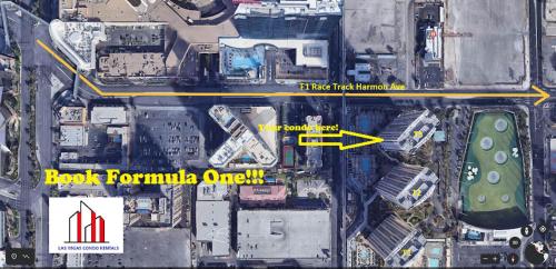 a map of a city with a red arrow and a building at MGM Signature-08-801 1Br2Ba F1 Strip View Balcony in Las Vegas