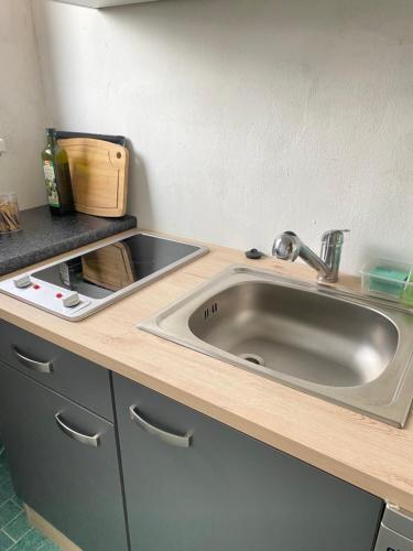 Kuchyň nebo kuchyňský kout v ubytování Apartment nähe Linz