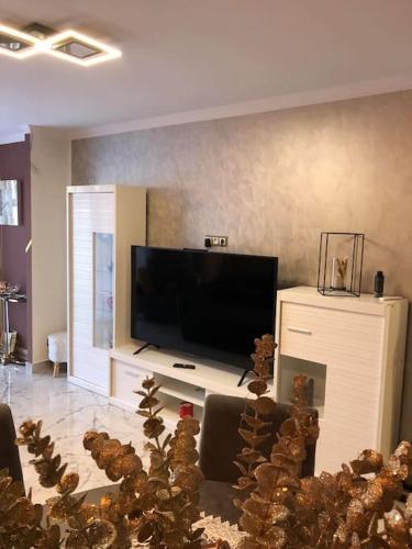 a living room with a flat screen tv at Unique Apartment La Pineda in La Pineda