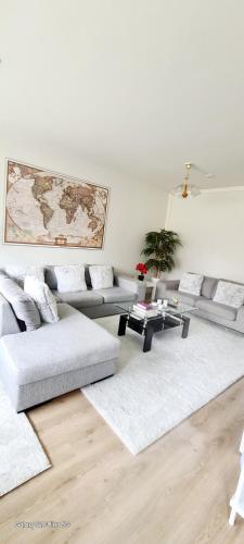 Χώρος καθιστικού στο Private room only in apartment at Herttoniemi