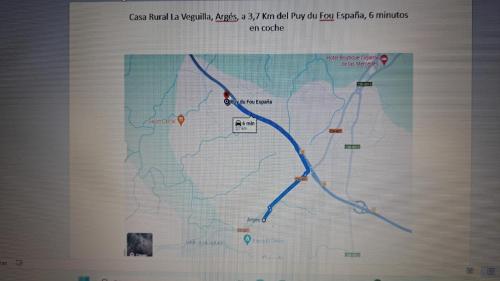 a screenshot of a map of a freeway at Casa Rural La Veguilla in Argés