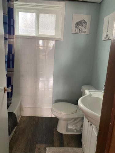 a bathroom with a toilet and a sink at 316 Patricia Street Accommodation in Jasper