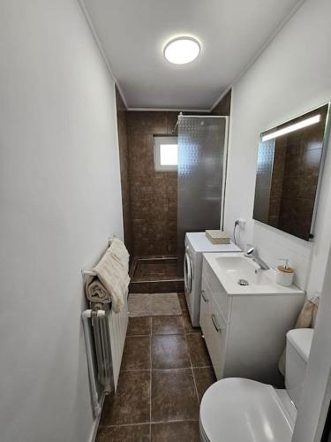 コンスタンツァにあるApartament 2 camere Constanțaのバスルーム(洗面台、トイレ、シンク付)