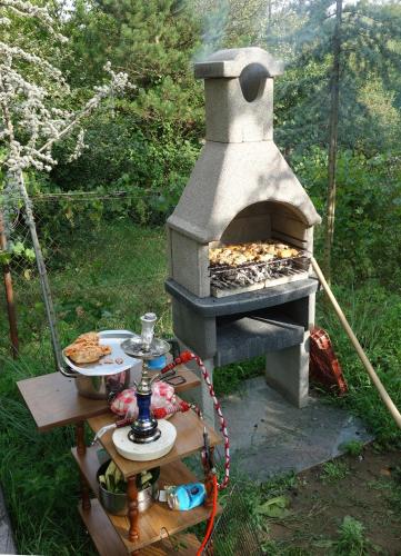 Barbacoa disponible para clientes en la casa o chalet