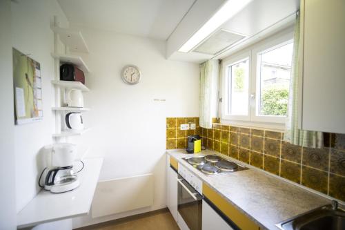 Kuchyň nebo kuchyňský kout v ubytování Feriensiedlung Trü 18