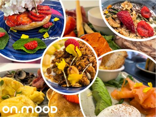 eine Collage von Bildern verschiedener Arten von Lebensmitteln in der Unterkunft Onmood Cala Ratjada - New Opening 2024 in Cala Ratjada
