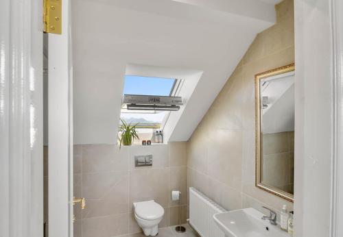 a bathroom with a toilet and a sink at Sweet Garden, Mannin - Ballyconneely in Ballyconneely