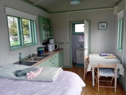 Kuchyň nebo kuchyňský kout v ubytování Market Street Shepherd's Hut Leitrim