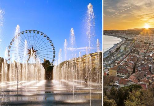 une vue d'une grande roue et d'une ville dans l'établissement Nestor&Jeeves - KRIBI - Central, à Nice