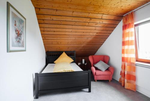 Ruang duduk di Ferienwohnung Wäller Fernblick