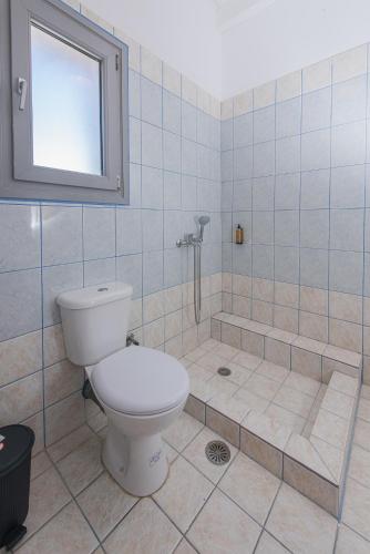 a bathroom with a toilet and a shower at GIN Wellness Hotel in Pirgos