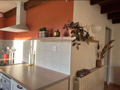 Kuchyň nebo kuchyňský kout v ubytování Gîte d'ysée au milieu des vignes