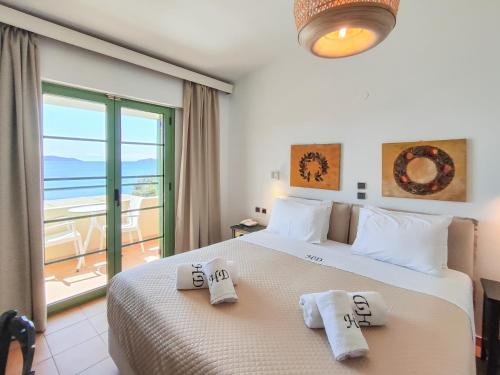 Katil atau katil-katil dalam bilik di Hotel Dafni