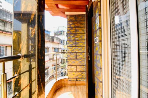 a view from the balcony of a building at HOTEL KANAN INN in kolkata