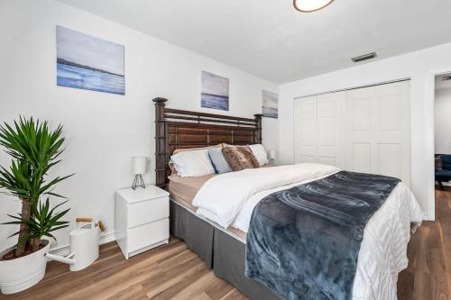 Ένα ή περισσότερα κρεβάτια σε δωμάτιο στο Beautiful apartment in Bonita with a Garden