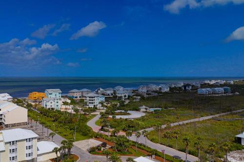 an aerial view of a city and the ocean at Smiles and Sunsets in Oak Grove
