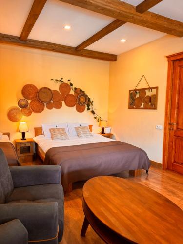 Cama ou camas em um quarto em Hotel Borjomi Verde