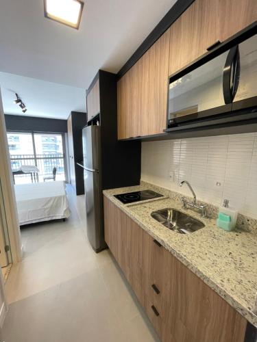 Dapur atau dapur kecil di Studio Luxo Expo SP Itaú 809
