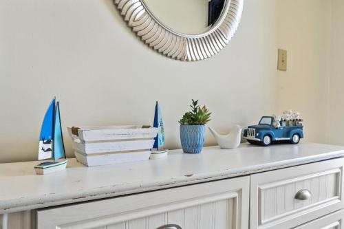 a white dresser with a blue toy truck on top of it at Beautiful 2 Bedroom Apartment in Cherry Grove with Stunning Views Buena Vista 402 in Myrtle Beach