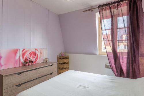 Postel nebo postele na pokoji v ubytování Week-end à Honfleur