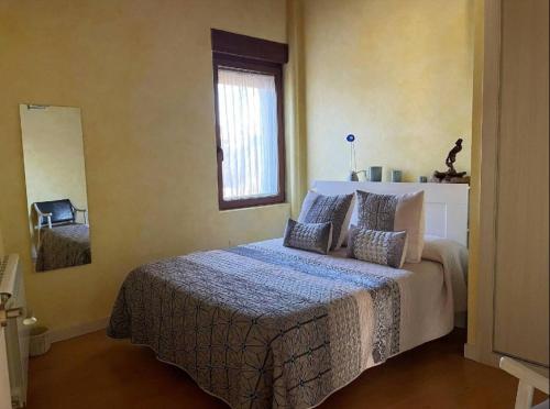 1 dormitorio con cama y ventana en Ribera Del Duero Crianza, en Tubilla del Lago