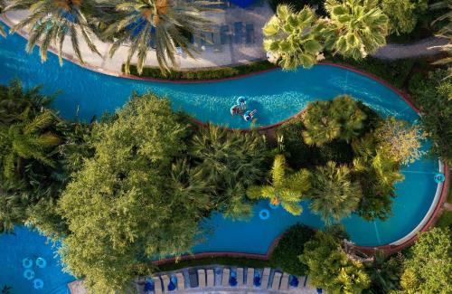 an overhead view of the pool at the resort at Omni Orlando Resort at Championsgate in Kissimmee