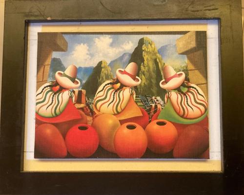a painting of a group of fruit in a picture at Thiago MG in Chiclayo