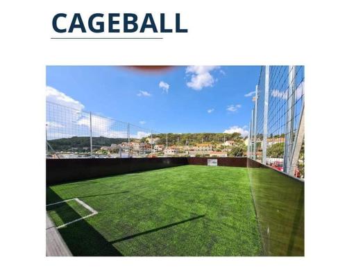 a view of a baseball field in a stadium at Holiday house Mila in Postira