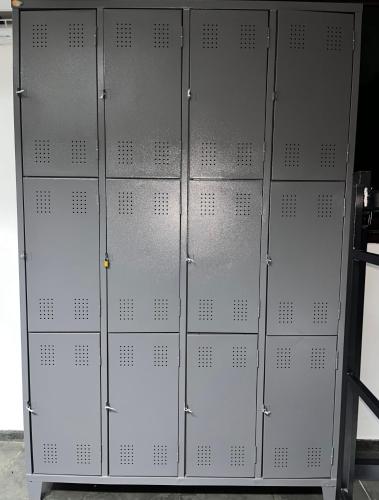 a group of metal lockers in a room at Arcos Da Lapa Hostel in Rio de Janeiro