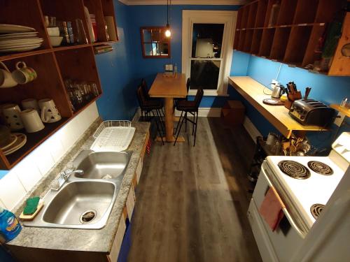 eine Küche mit einer Spüle und einer Arbeitsplatte in der Unterkunft The Arlington in Maynooth