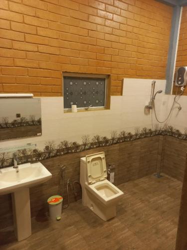 MawanellaにあるRocksana Fortressのトイレと洗面台付きのバスルーム