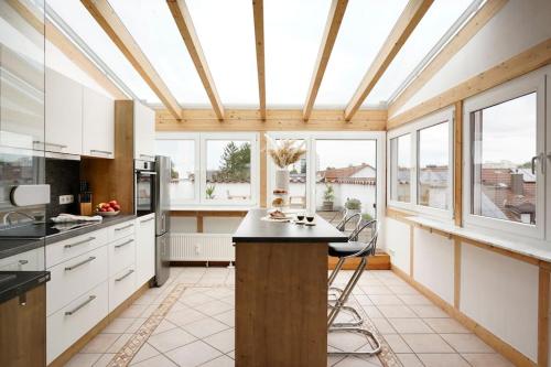 A cozinha ou cozinha compacta de Boho Apartment für 4 Wunderschöne Dachterrasse