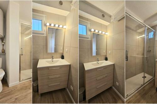 Koupelna v ubytování 3 étoiles ! Charmant T2 proche mer clim & piscine !