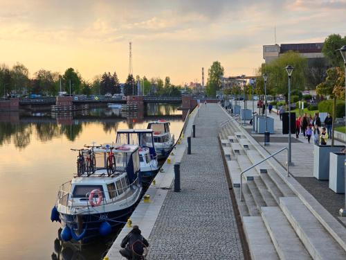 Výhled na řeku, která protéká v blízkosti apartmánu