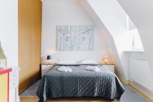 Postel nebo postele na pokoji v ubytování Dream Stay - Art gallery Family Apartment with 2 Bathrooms