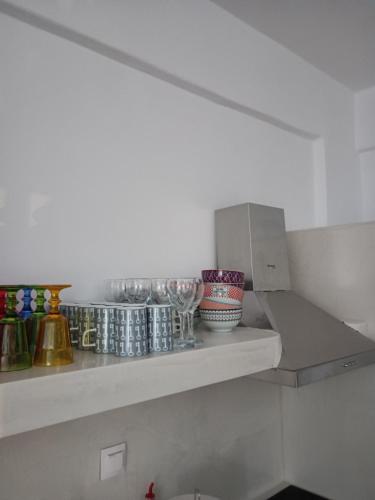 Η κουζίνα ή μικρή κουζίνα στο Villa Foivos