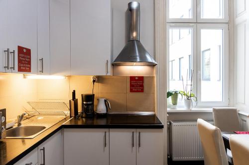 Kuchyň nebo kuchyňský kout v ubytování Urban Rooms