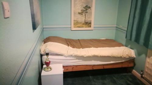 Een bed of bedden in een kamer bij 3 Mins from shops - Sleeps up to 3 - Free WiFi, Parking - Great for Walkers - Relaxing stay for Contractors - Families - Relocators