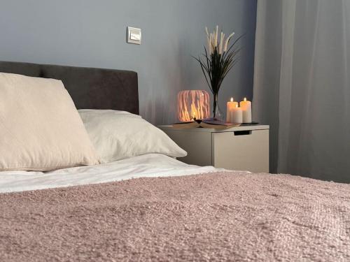 Posteľ alebo postele v izbe v ubytovaní Przytulny apartament 5 minut od morza
