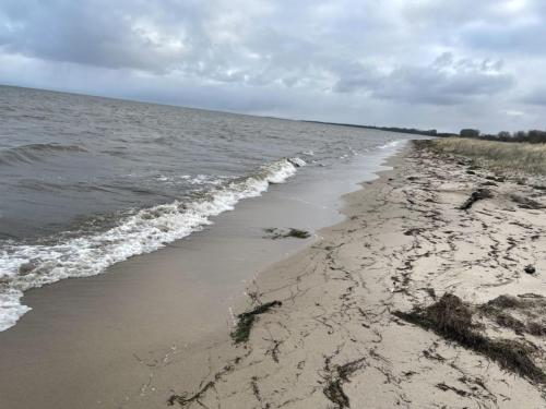 una playa de arena con olas procedentes del océano en Strandperle 2 - a78241, en Loissin