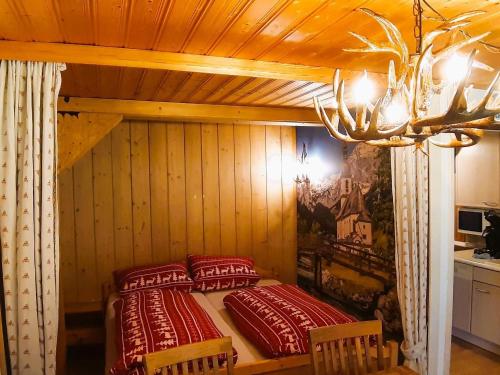 a bedroom with two twin beds in a room at Sunny Stay with Mountain in Siegsdorf