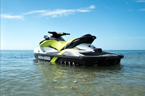 a jet ski sitting on top of the water at Q Resort in Marina di Sorso