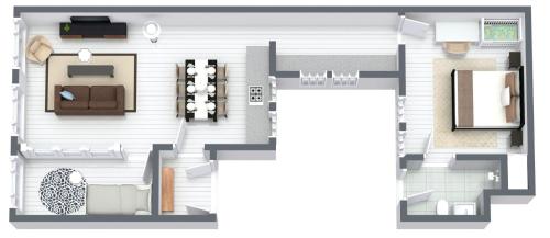 a floor plan of a small apartment with a room at 2BR Apartment in Heart of CPH City in Copenhagen