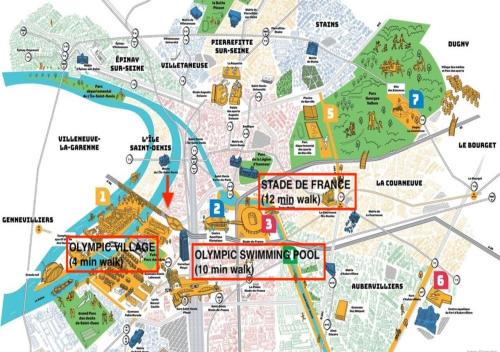 a map of the disney world resort at Maison mitoyenne mansardé in Saint-Denis