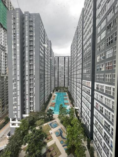 an aerial view of a city with tall buildings at Canopy Hill by Azli in Kajang