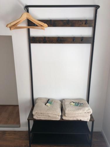 a room with a bunk bed with two towels at Studio in Bolton town, Short stay studio 4 in Bolton