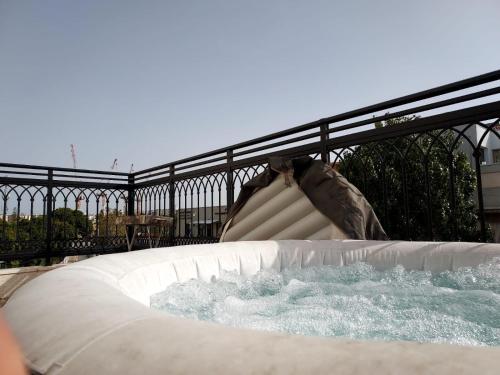 a water slide in a backyard with a water park at Luxurious Penthouse in Tel Aviv with Pool in Tel Aviv