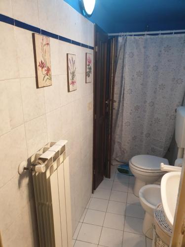 ein Bad mit einem WC und einem Waschbecken in der Unterkunft Casa Vacanze Keti in Viareggio