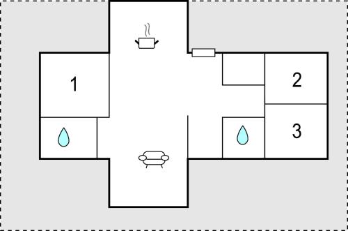 um diagrama de um bloco diagrama de uma casa em Awesome Home In lbk With Kitchen em Ålbæk